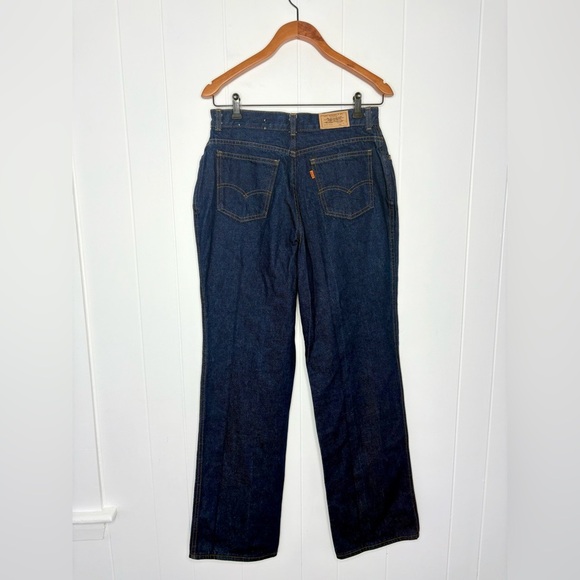 VINTAGE Levi’s Orange Tab Denim Jeans Women’s Size 16 Dark Wash Made in USA - Picture 2 of 9